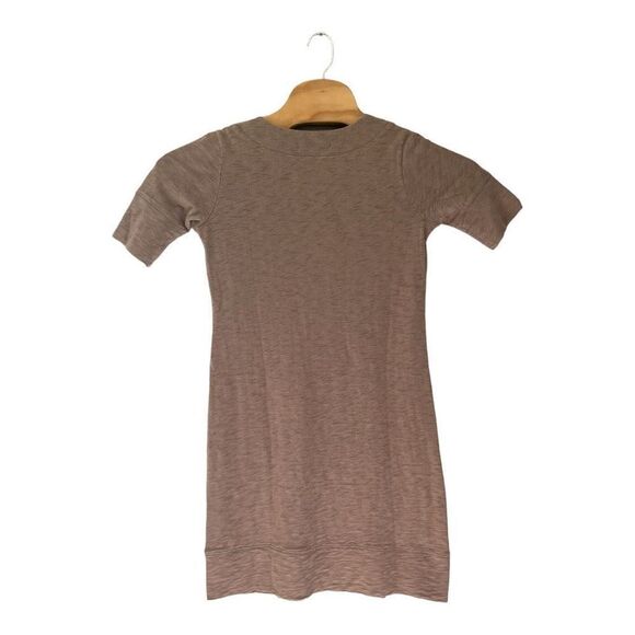 Territory Ahead Womens Shirt Dress Button Crewneck Mini Cotton Blend Small Tan - Picture 2 of 3